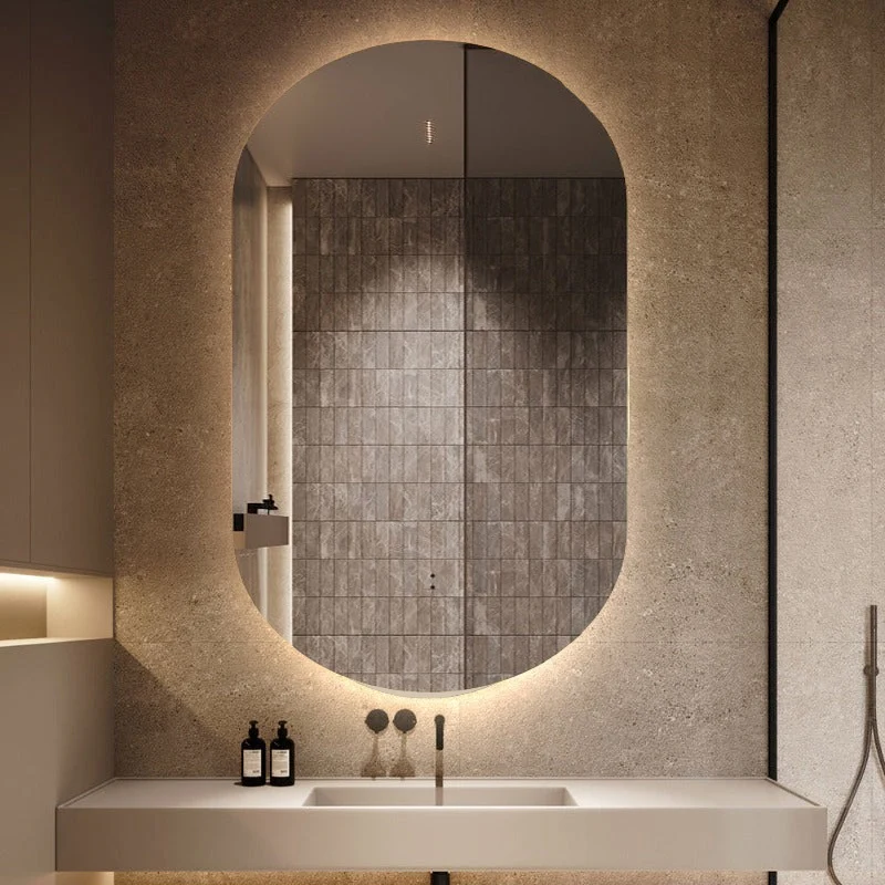 Oval Pill Touchless 600 x 900 LED Mirror - Three Light Temperatures - Image 2