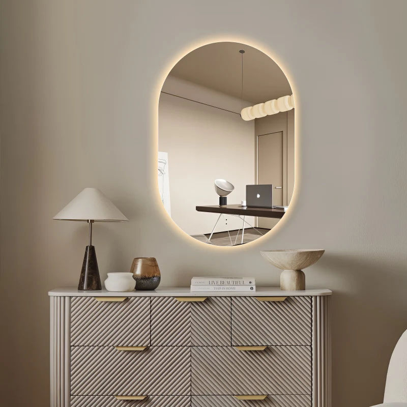 Oval Pill Touchless 600 x 900 LED Mirror - Three Light Temperatures - Image 5