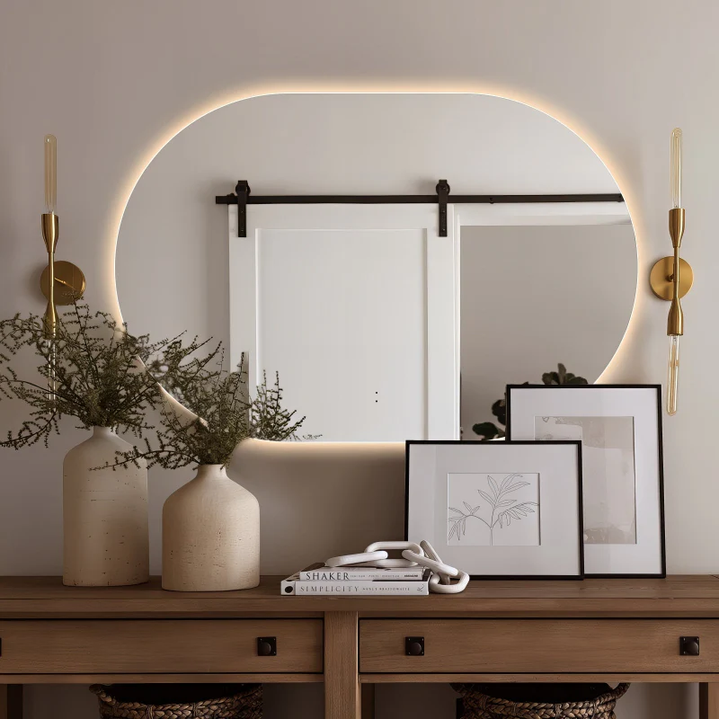 Oval Pill Touchless 900 x 600 LED Mirror - Three Light Temperatures - Image 3