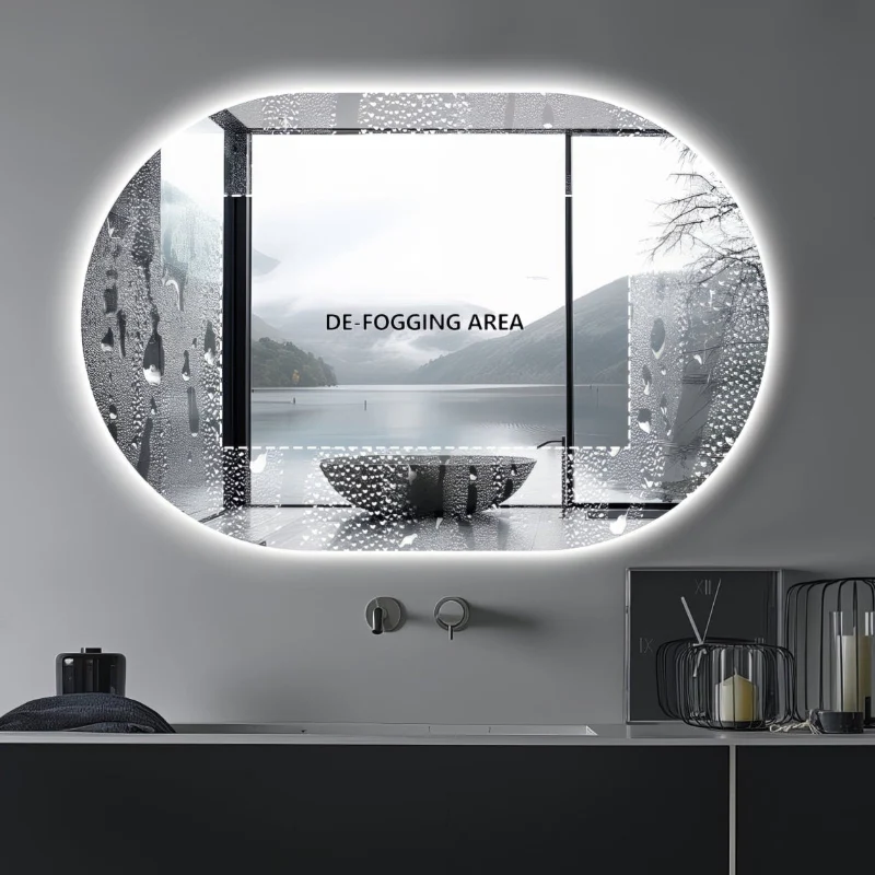 Oval Pill Touchless 900 x 600 LED Mirror - Three Light Temperatures - Image 7