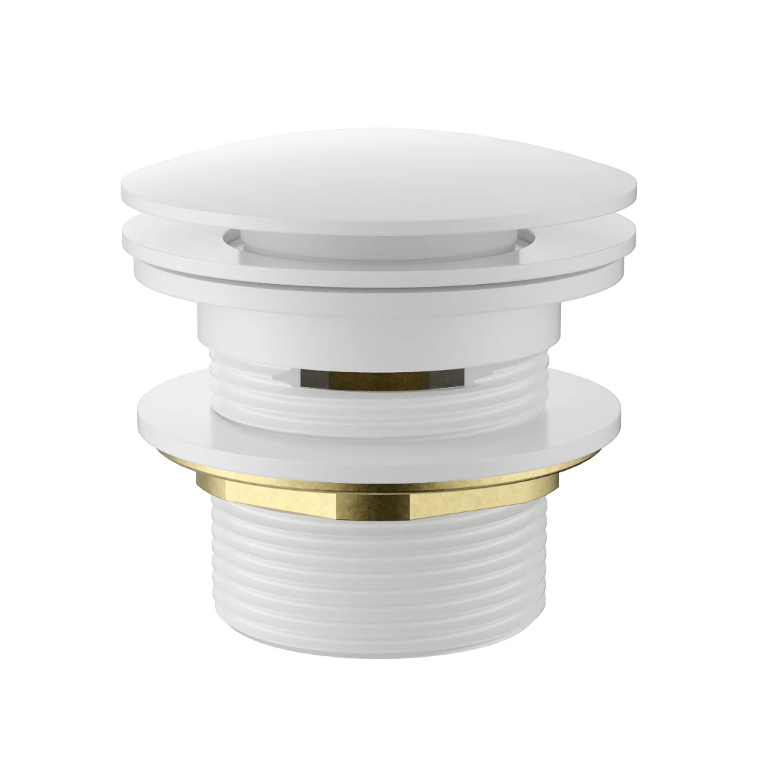Matte White Overflow 40mm Bath Pop Up Waste