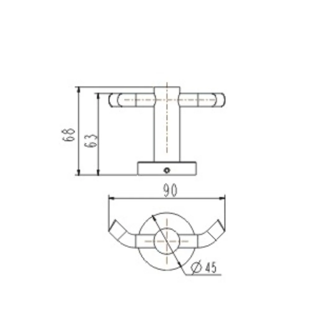 Parker Chrome Double Robe Hook - Image 2