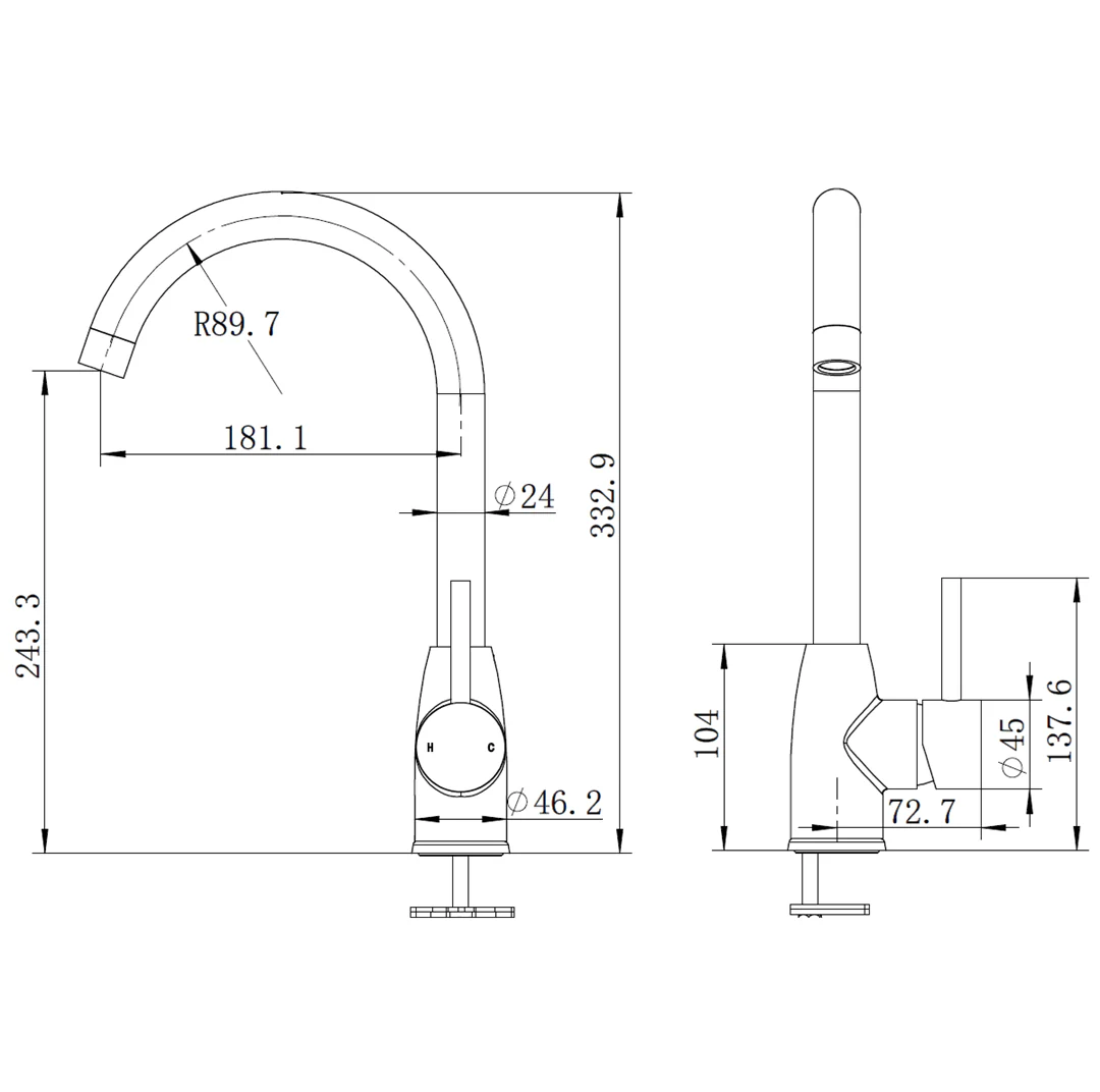 Parker Chrome Kitchen Mixer - Image 2