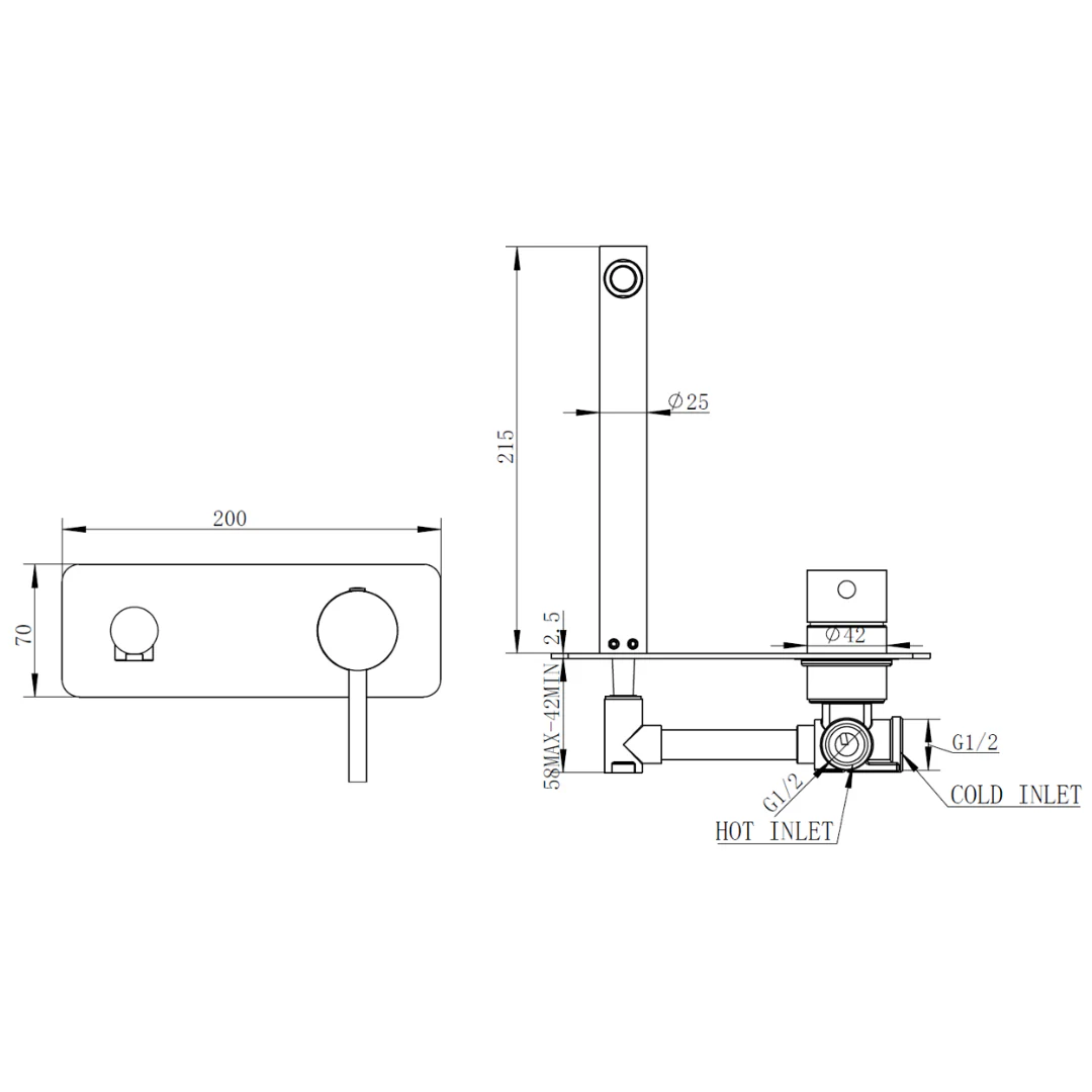 Parker Chrome Wall Basin Mixer & Bath Spout - Image 2