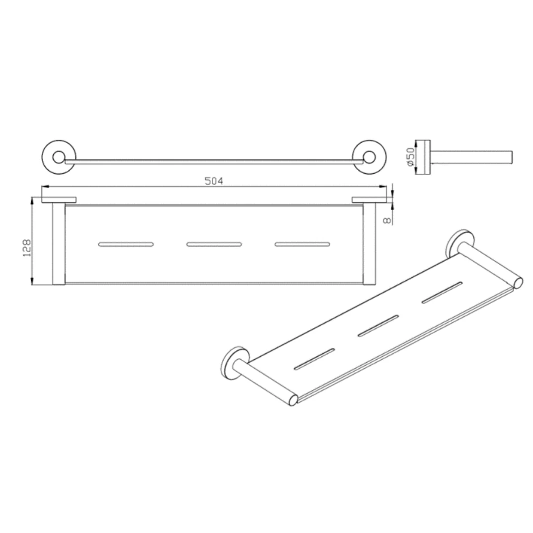 Parker Matte Black Shower Shelf - Image 2