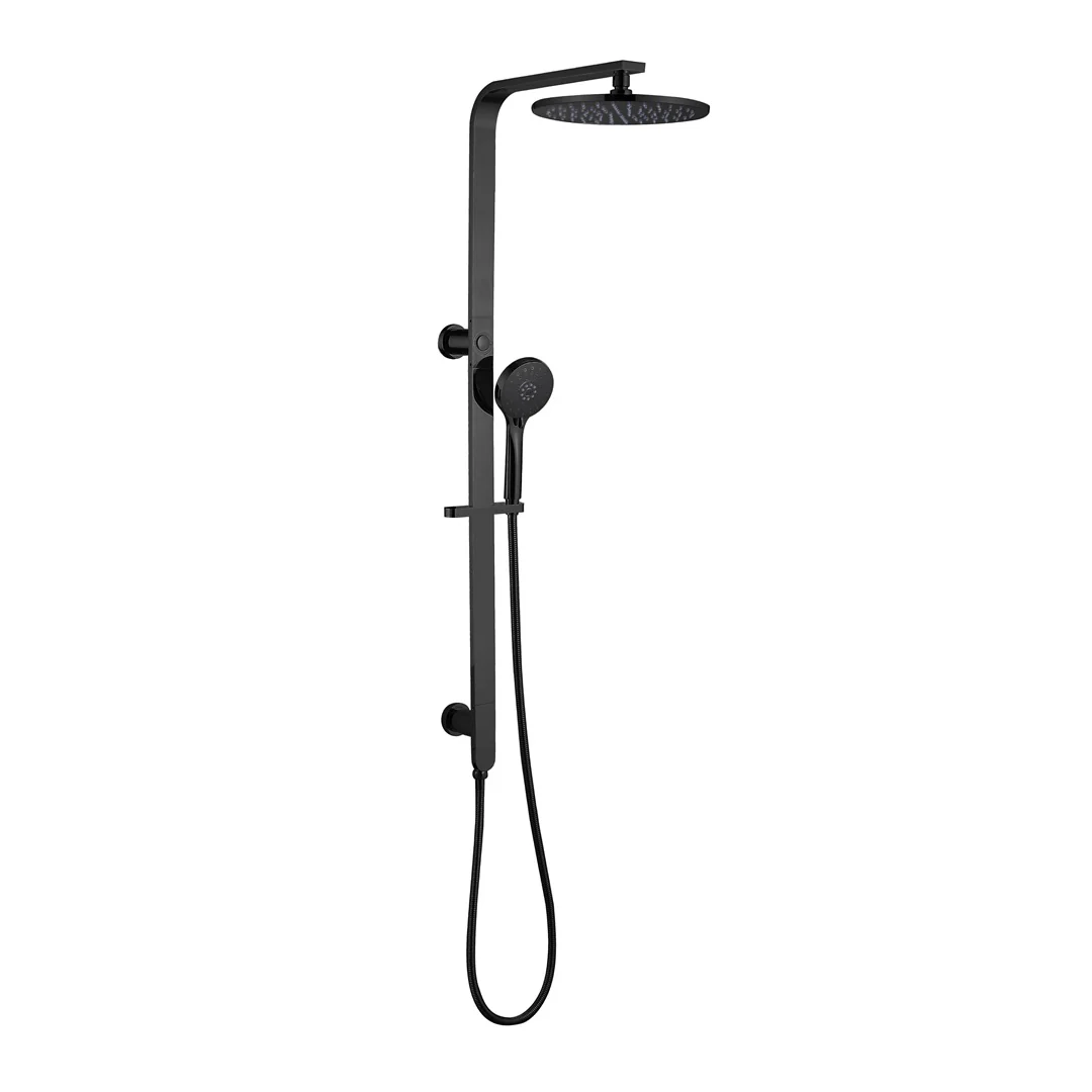 Payten Matte Black Push Multifunction Shower Rail Set