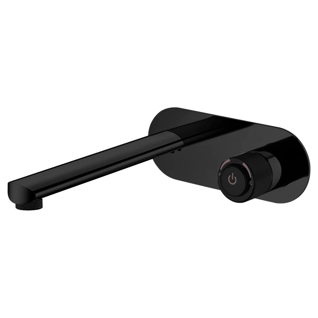Payten Matte Black Push Wall Basin Mixer & Bath Spout