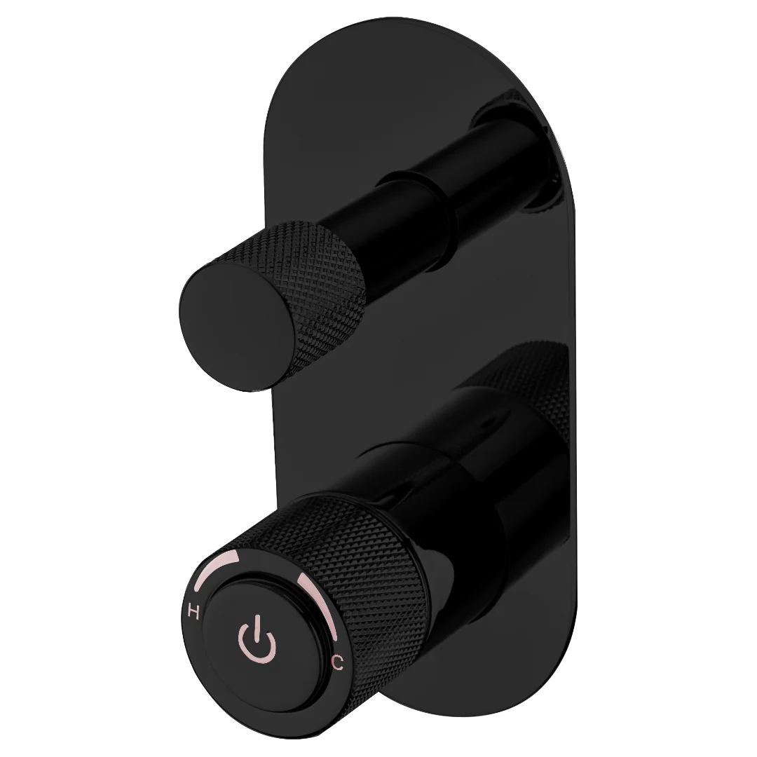 Payten Matte Black Push Wall Diverter Mixer