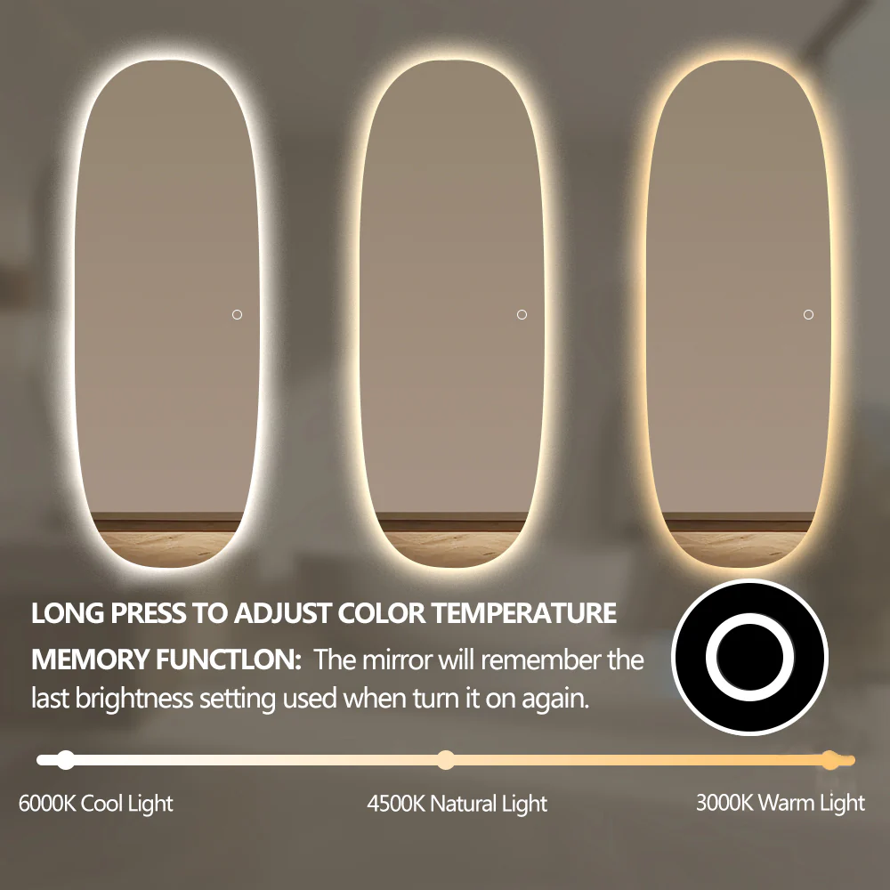 Pera 800 x 1800 LED Mirror - Three Light Temperatures - Image 4