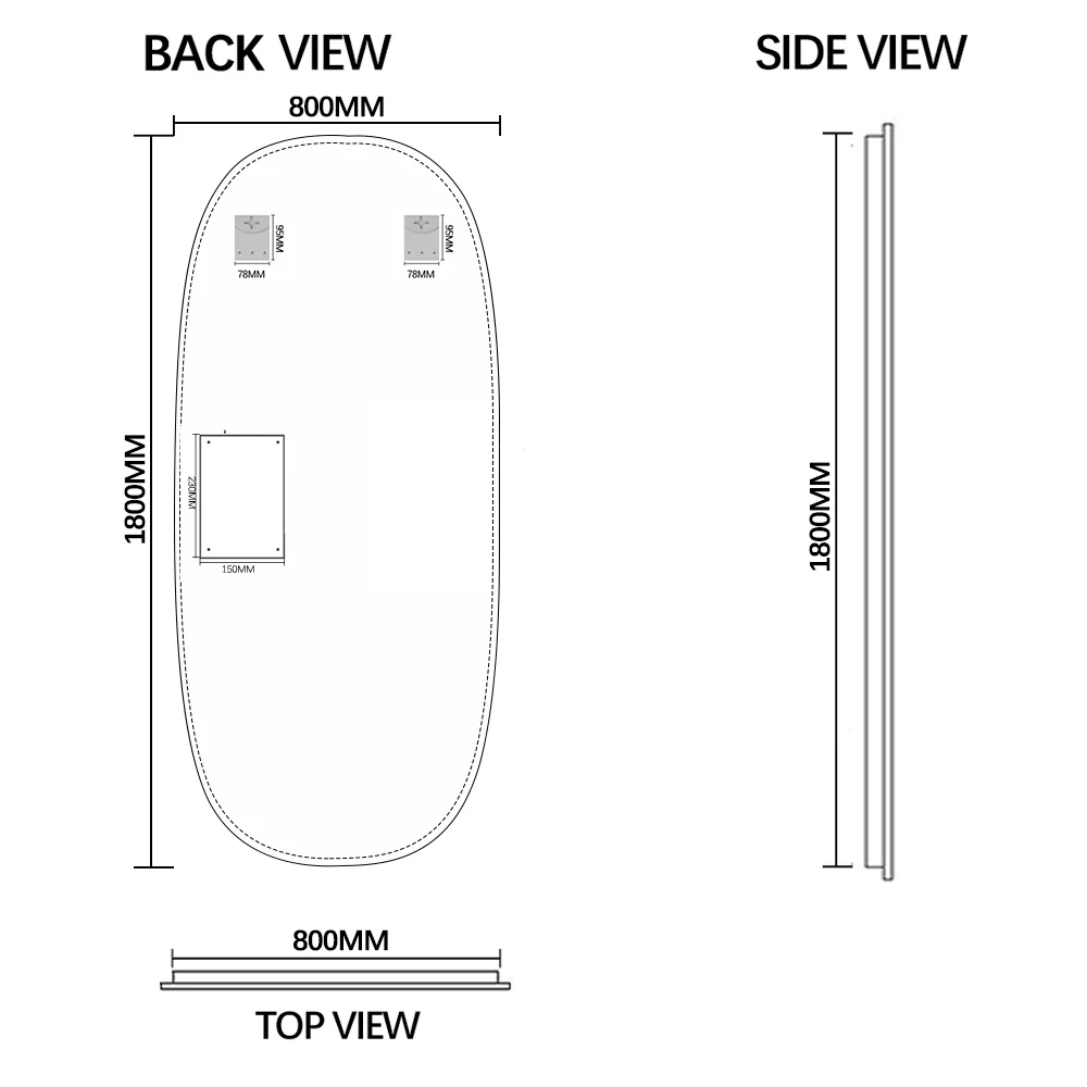 Pera 800 x 1800 LED Mirror - Three Light Temperatures - Image 5