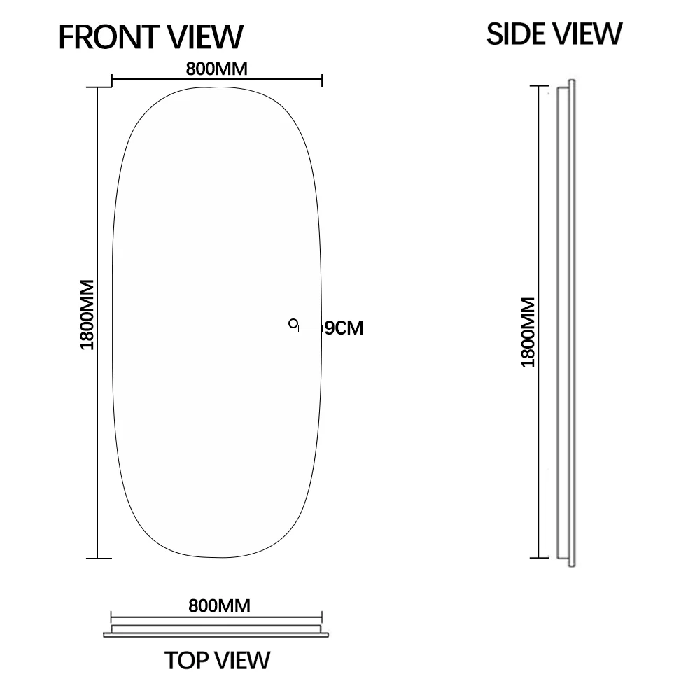 Pera 800 x 1800 LED Mirror - Three Light Temperatures - Image 6