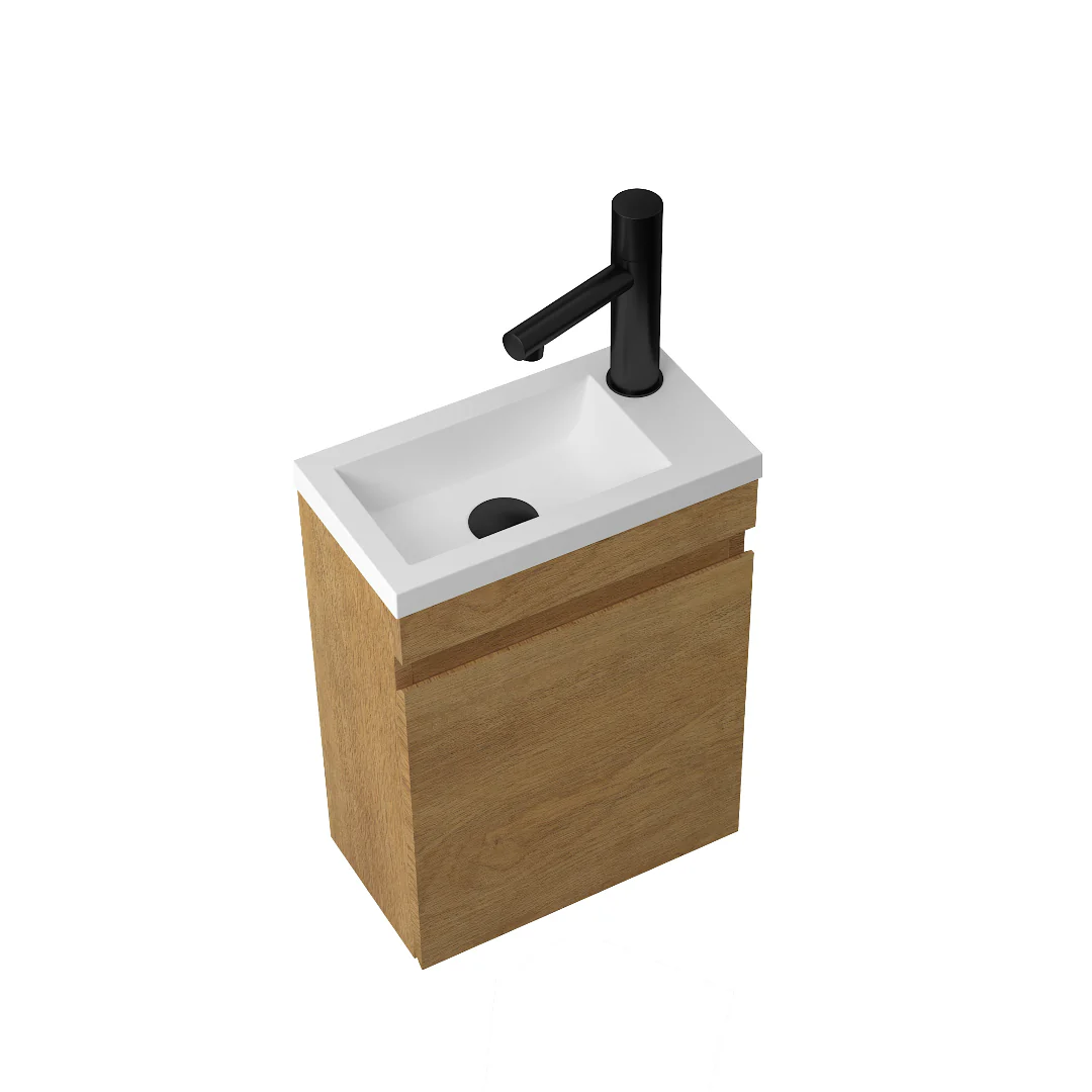 Piccolo 400 Fine Oak Wall Hung Vanity - Image 3