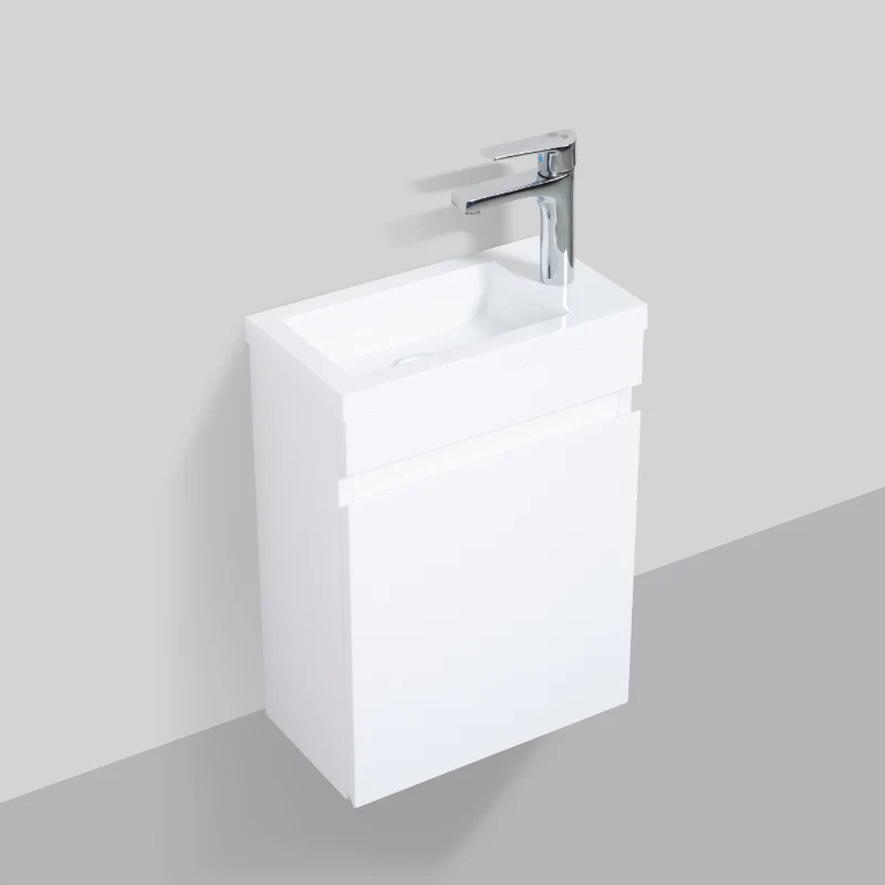 Piccolo 400 High Gloss White Wall Hung Vanity - Image 3