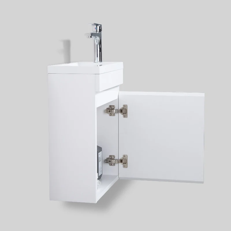 Piccolo 400 High Gloss White Wall Hung Vanity - Image 4