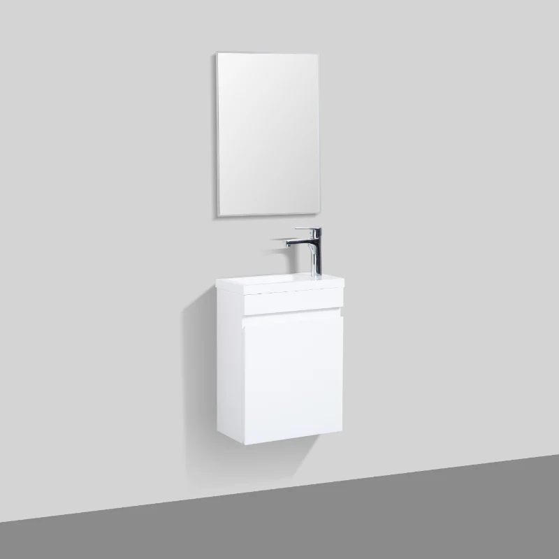 Piccolo 400 High Gloss White Wall Hung Vanity - Image 5