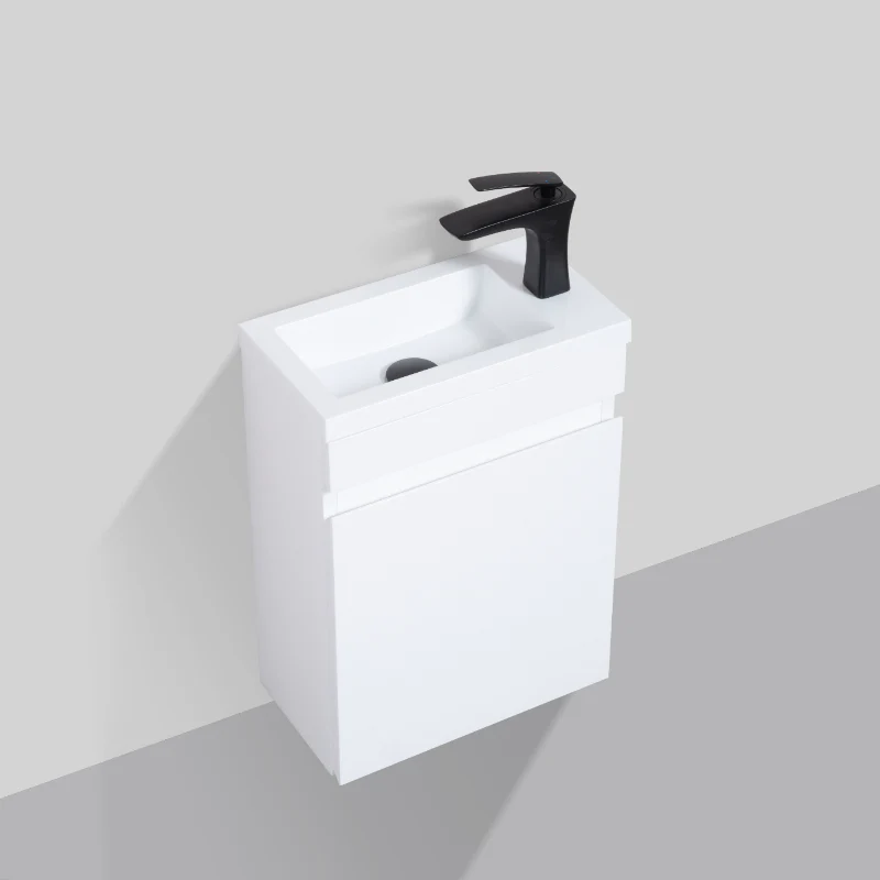 Piccolo 400 High Gloss White Wall Hung Vanity - Image 6