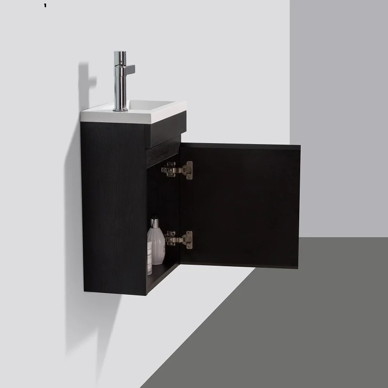 Piccolo 400 Matte Black Wall Hung Vanity - Image 3