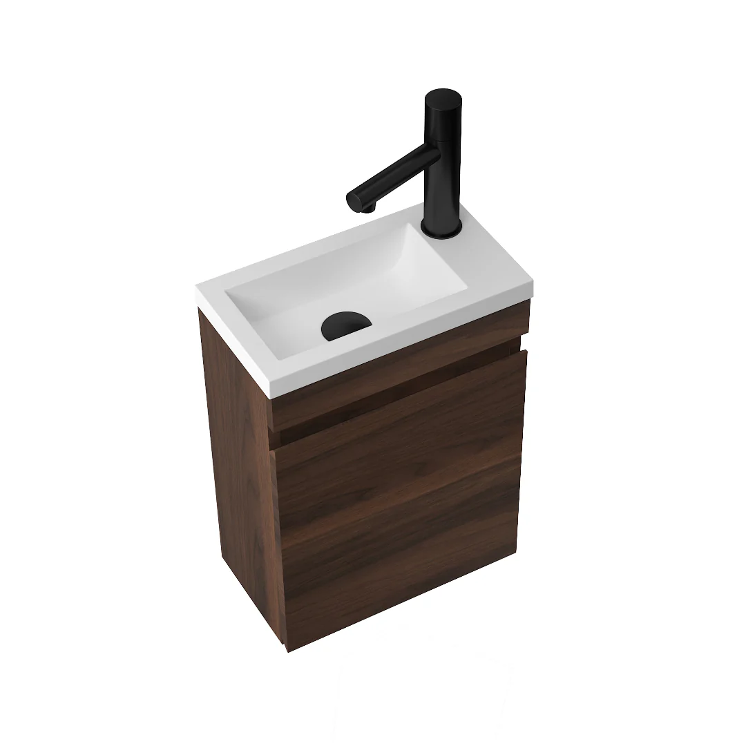 Piccolo 400 Walnut Wall Hung Vanity - Image 2