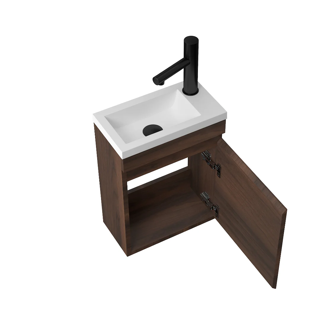 Piccolo 400 Walnut Wall Hung Vanity - Image 3