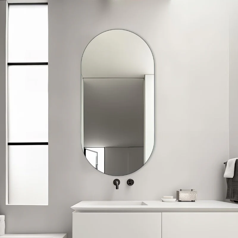 Pill Oval 450 x 900 Polished Edge Mirror