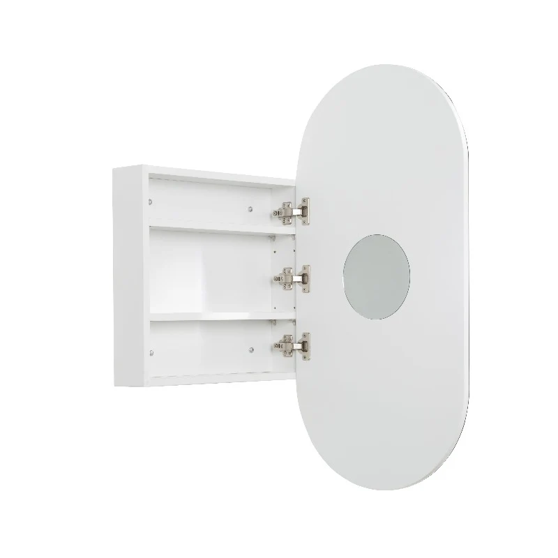 Pill Oval Matte White Shaving Cabinet - Image 2