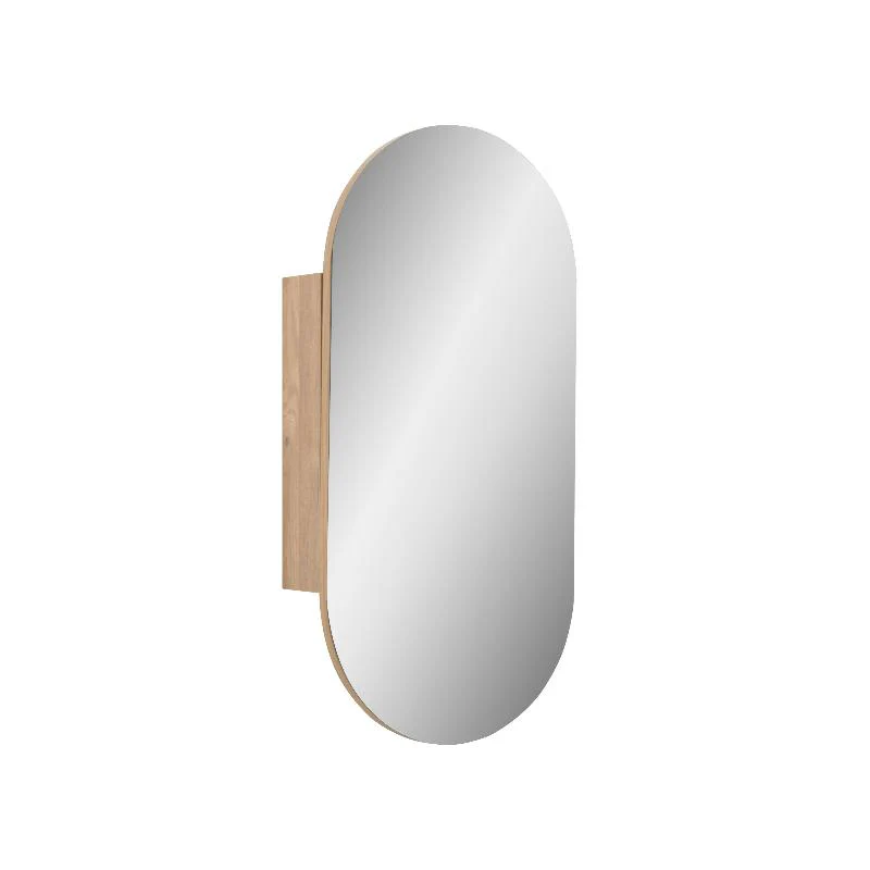 Pill Oval Natural Oak Shaving Cabinet