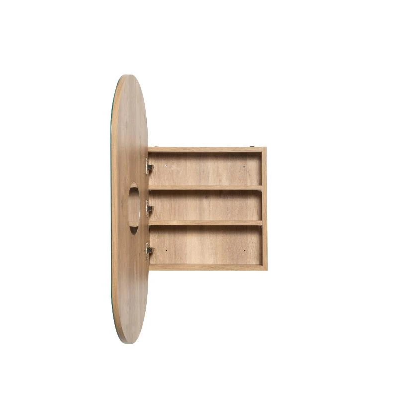 Pill Oval Natural Oak Shaving Cabinet - Image 2