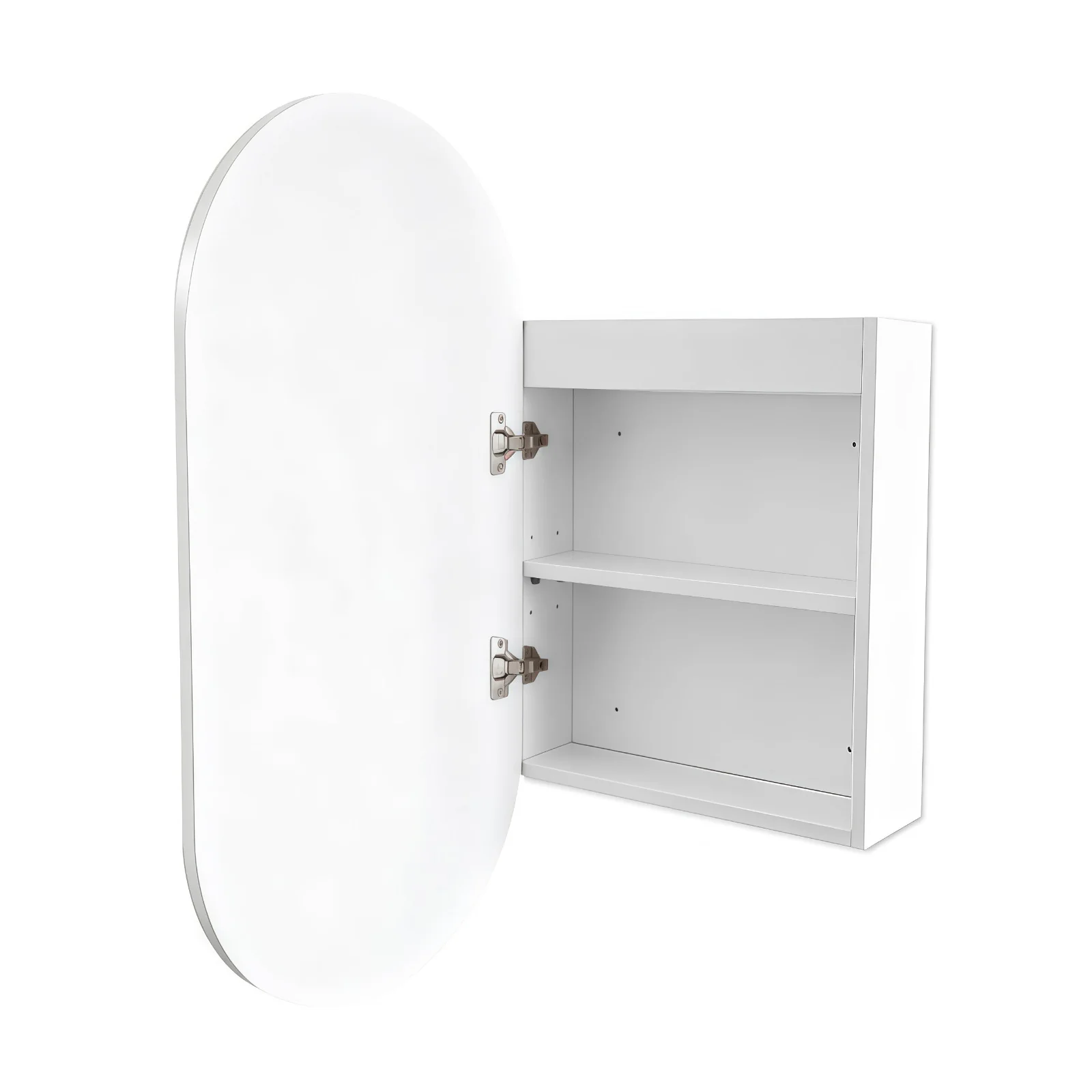 Pill Touchless LED 450 x 900 Matte White Oval Shaving Cabinet - Image 4