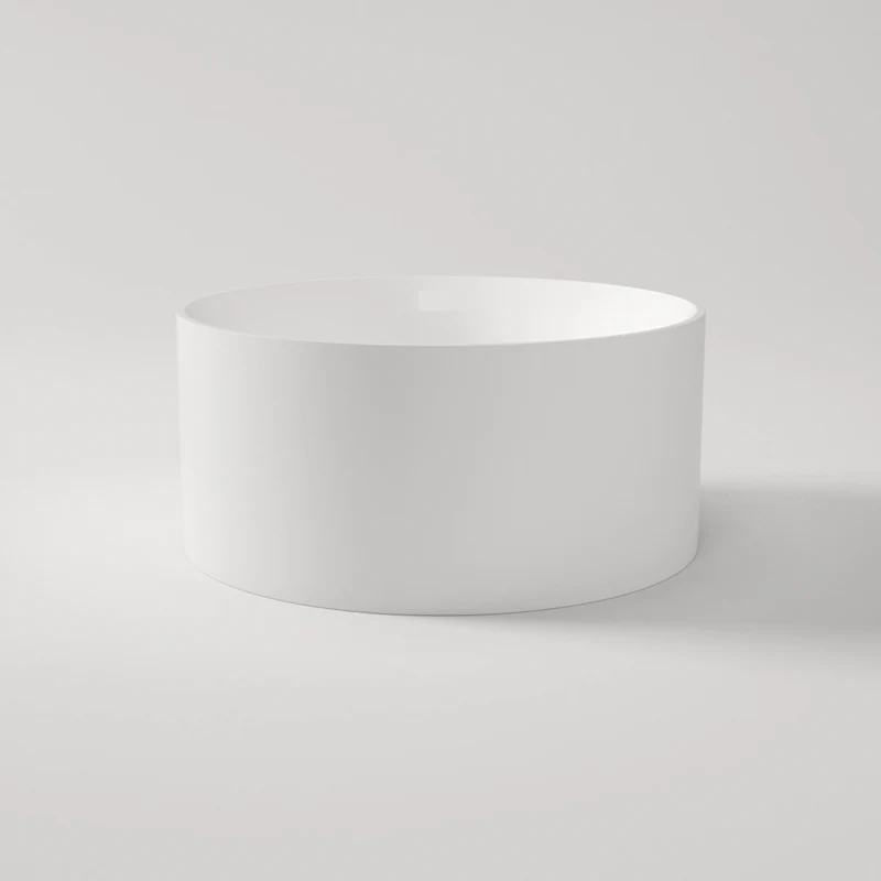 Ravella 1280mm Gloss White Round Freestanding Bath Tub - Image 2