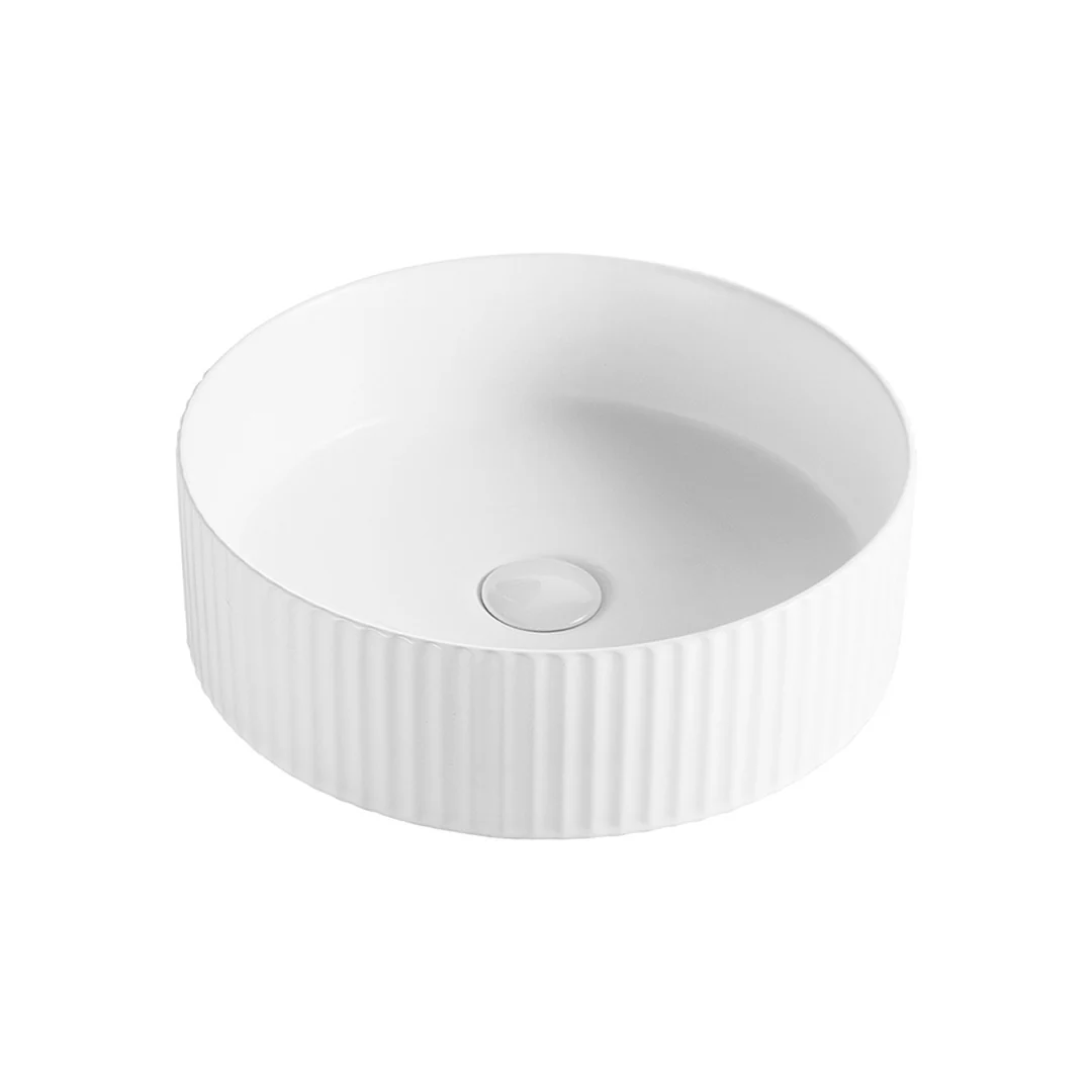 Rema 360 Gloss White Round Fluted Above Counter Basin