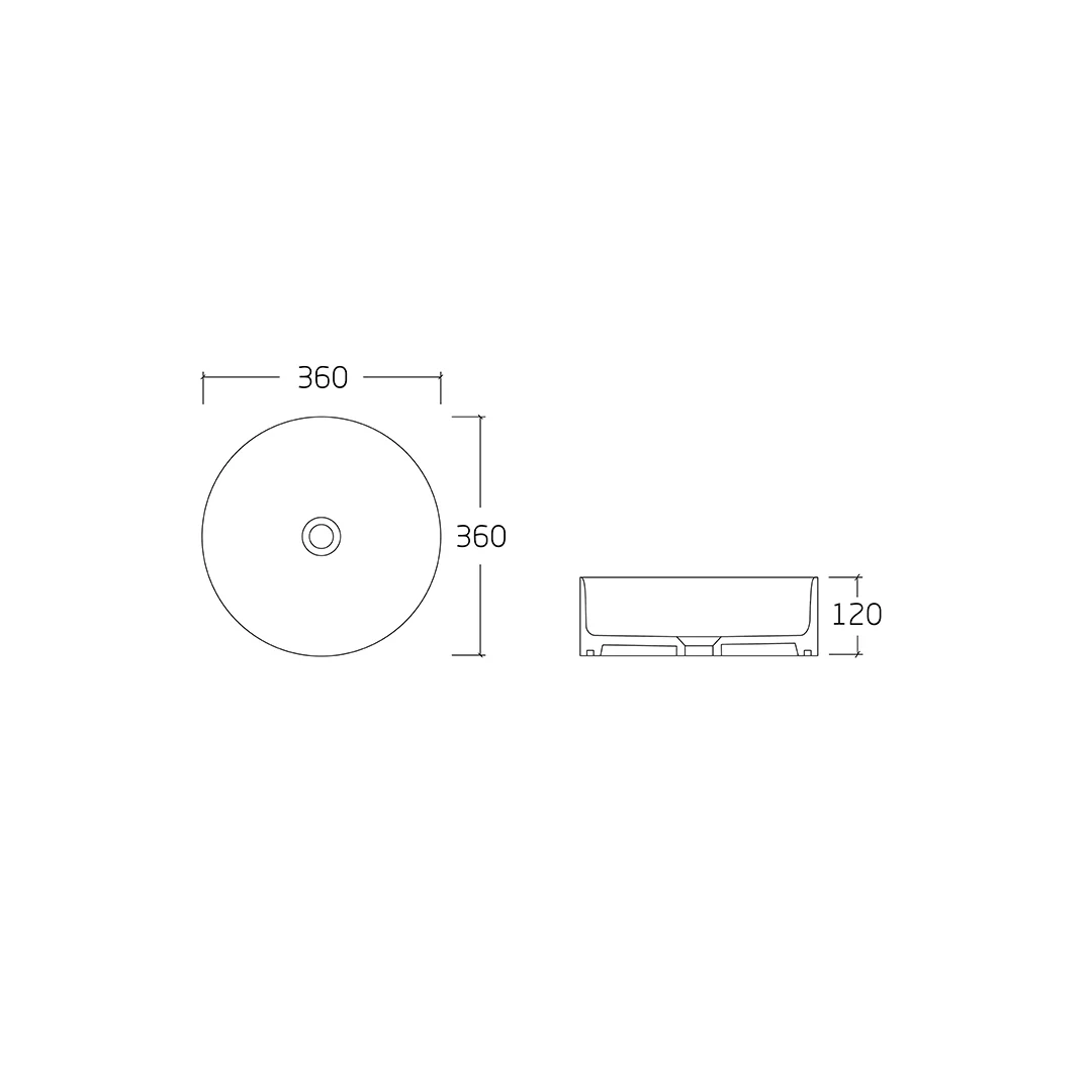 Rema 360 Gloss White Round Fluted Above Counter Basin - Image 2