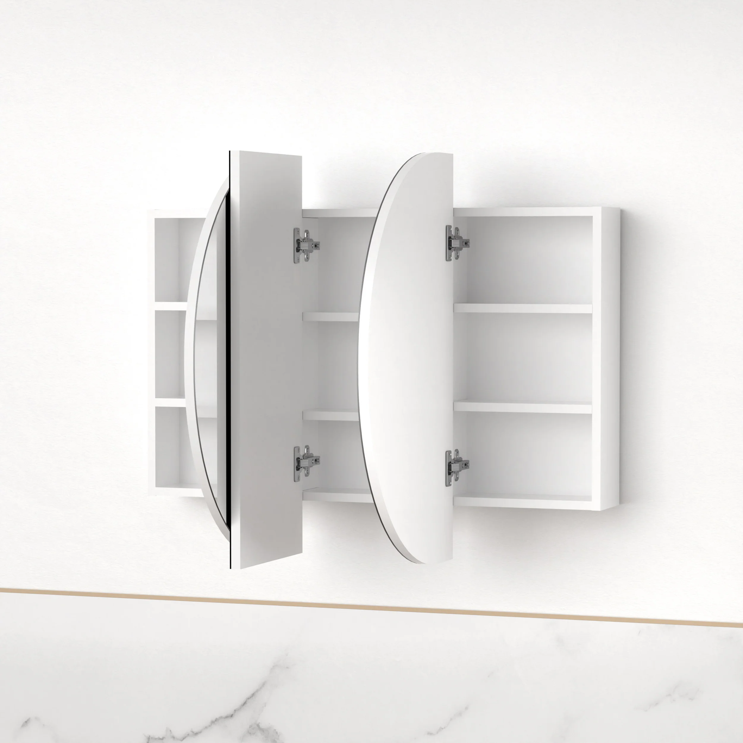 Ronda 1200mm Matte White Oval Shaving Cabinet - Image 3
