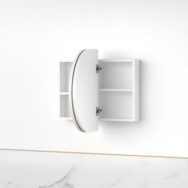Ronda 900mm Matte White Oval Shaving Cabinet - Image 2