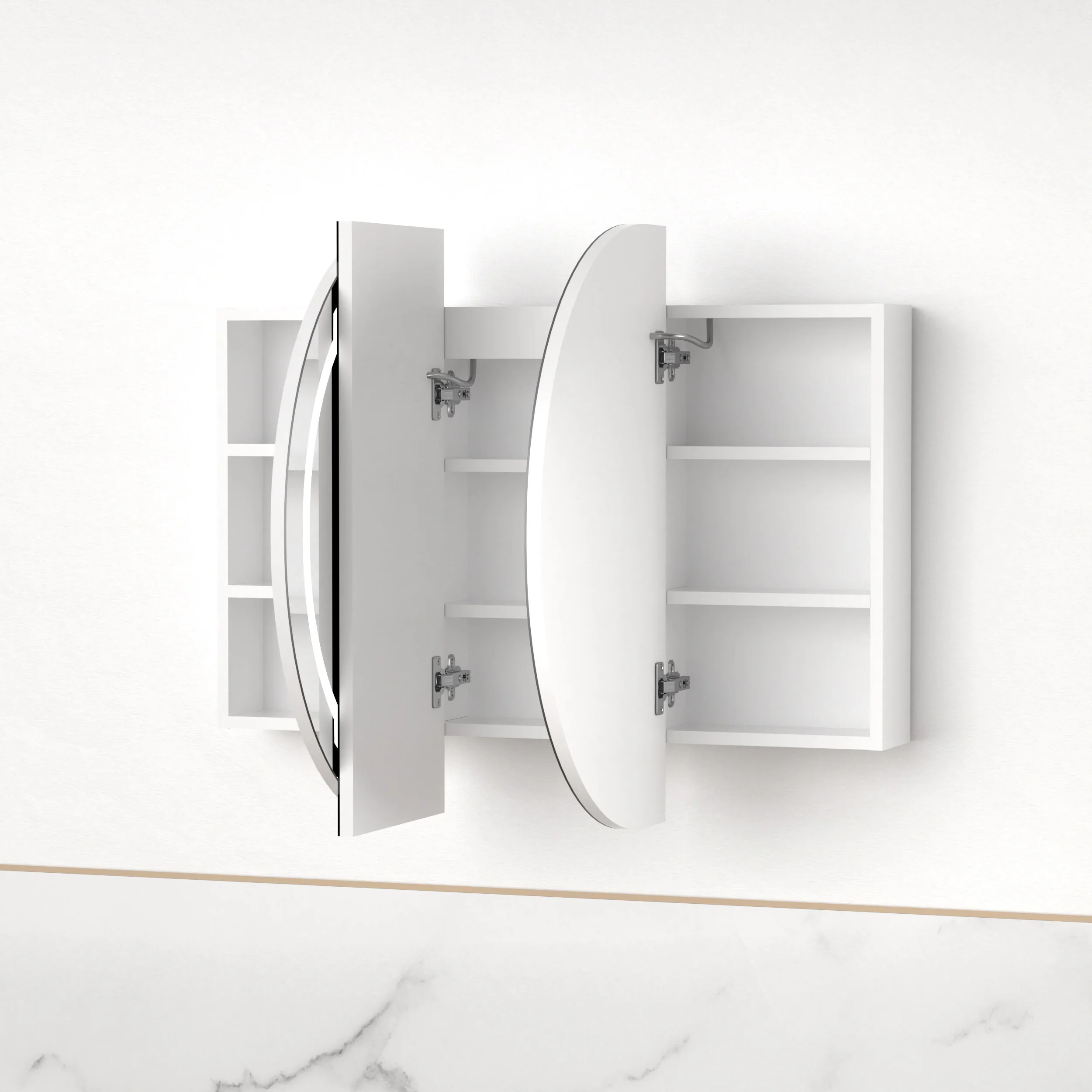 Ronda LED 1200mm Matte White Oval Shaving Cabinet - Image 3