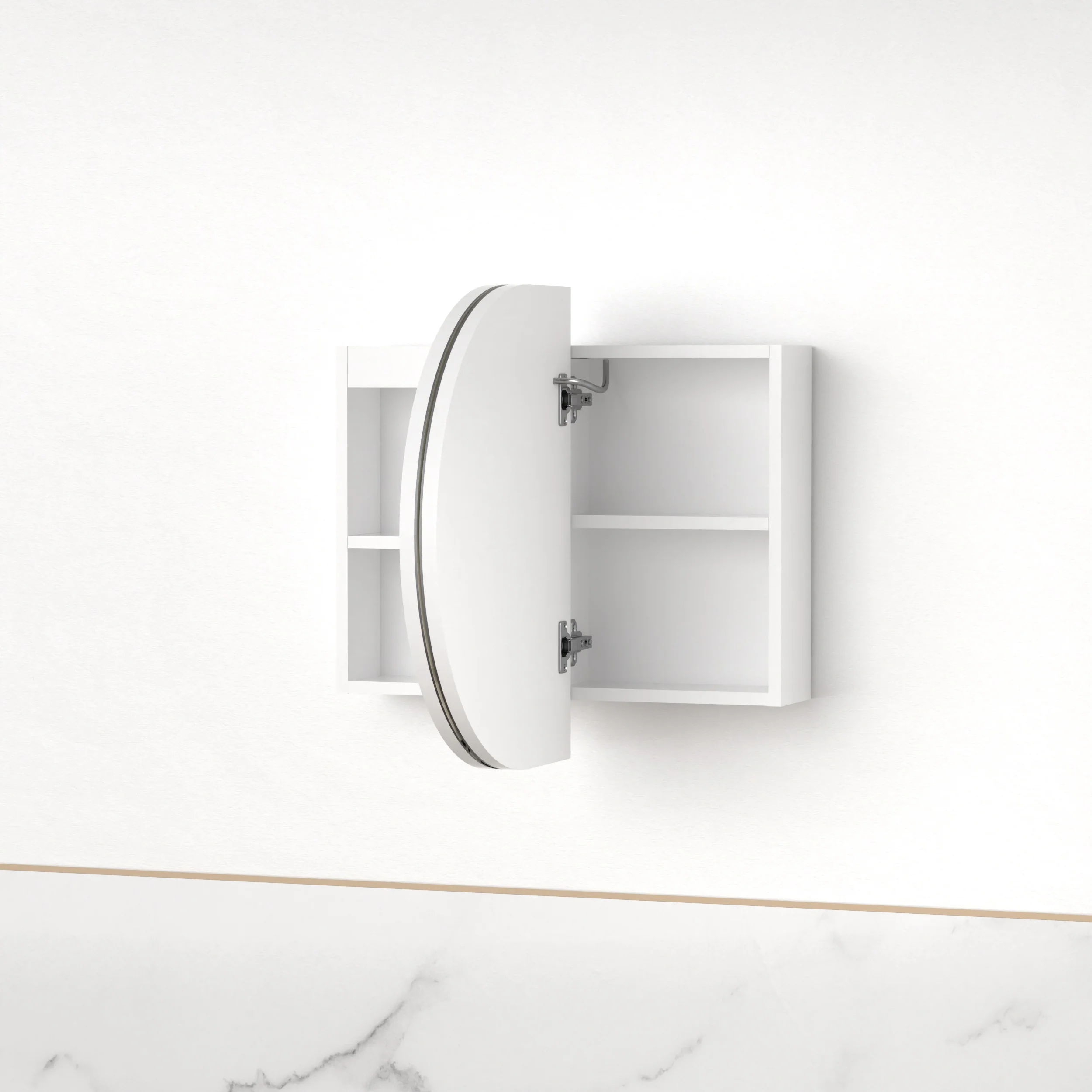 Ronda LED 900mm Matte White Oval Shaving Cabinet - Image 3