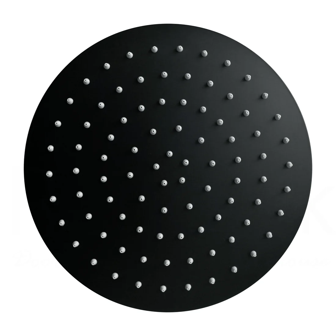 Round 250 mm Slim Black Shower Head