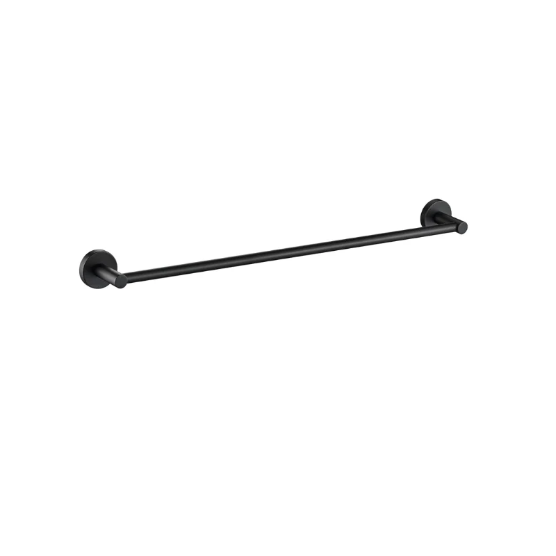 Round 600 mm Black Single Towel Rail