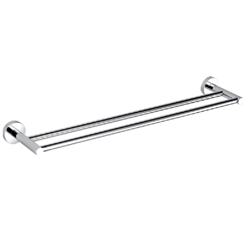 Round 600 mm Chrome Double Towel Rail