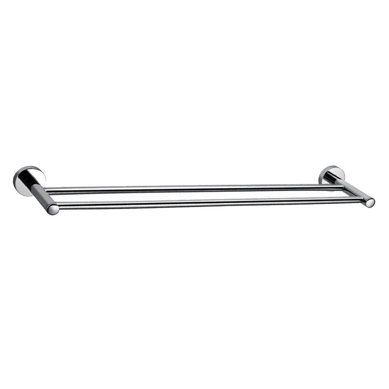 Round 750 mm Chrome Double Towel Rail