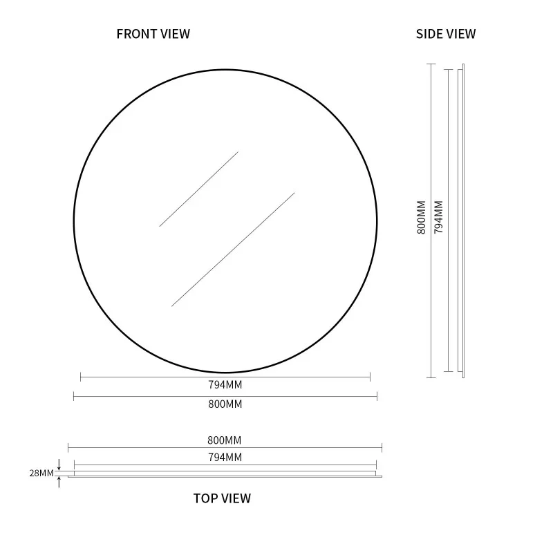 Round 800mm Brushed Gold Framed Mirror - Image 4