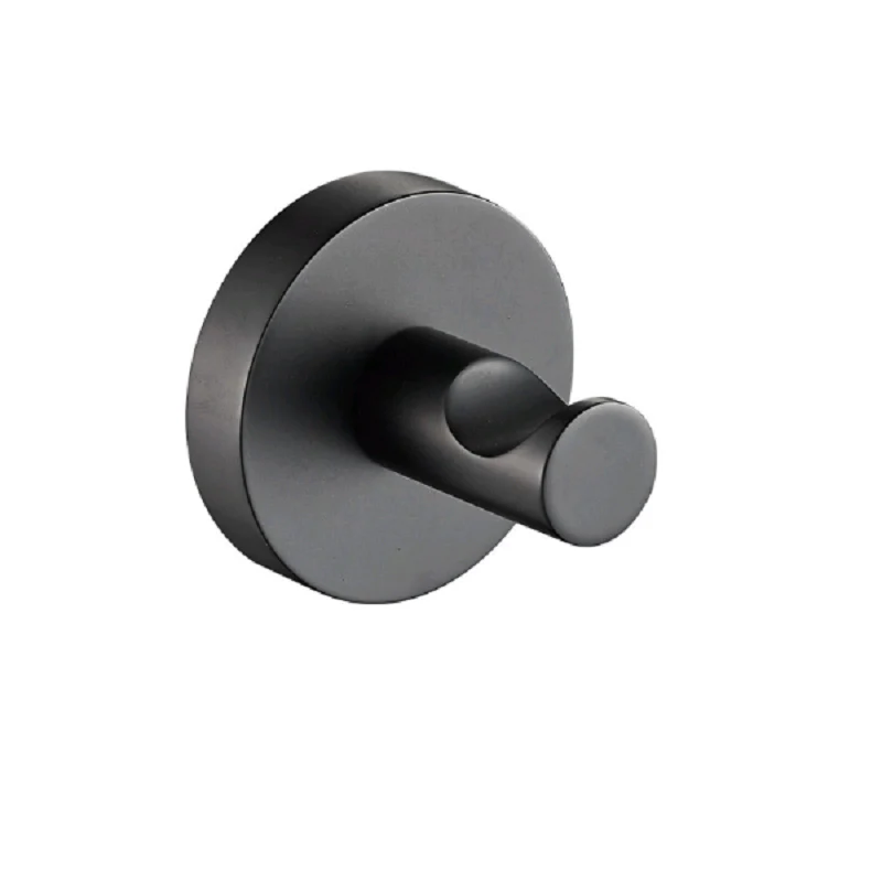 Round Black Single Robe Hook