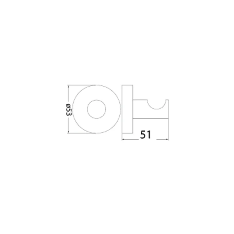 Round Chrome Single Robe Hook - Image 2