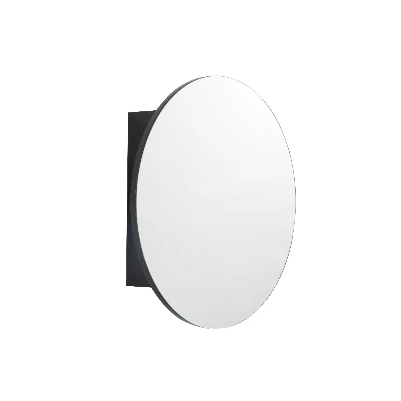 Round Matte Black 750mm Shaving Cabinet