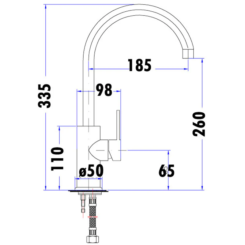 Round Matte Black Kitchen Mixer - Image 2