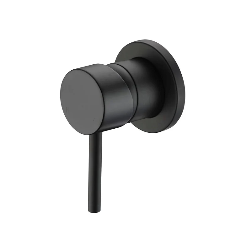 Round Matte Black Mini Plate Wall Mixer