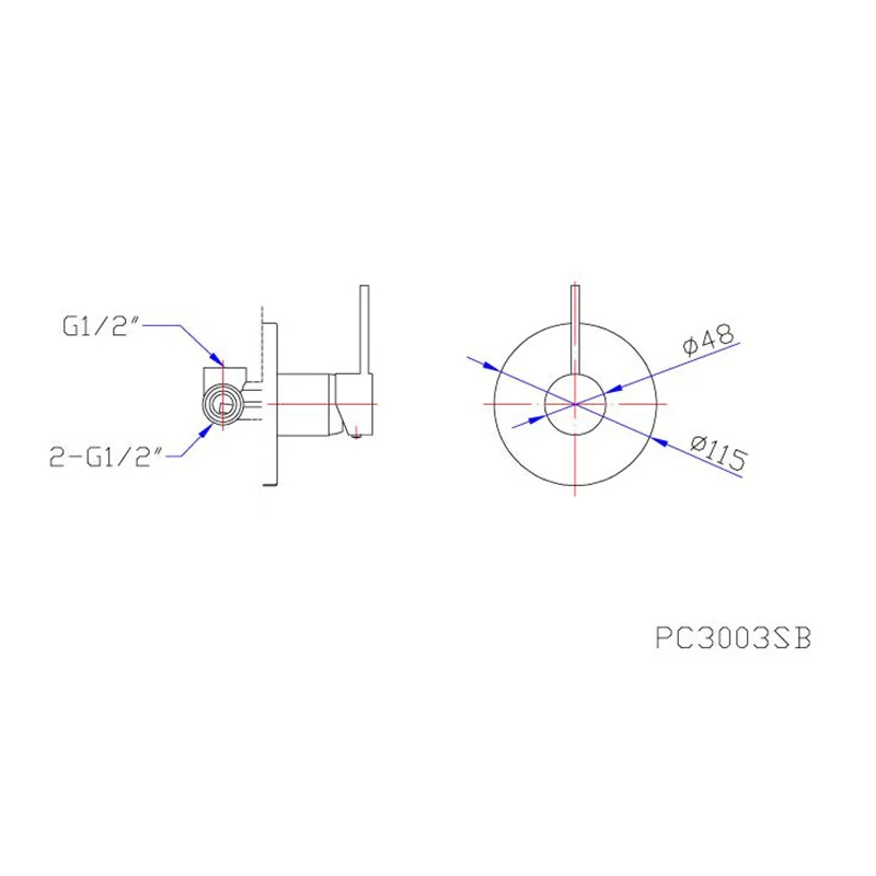 Round Mini Plate Wall Mixer - Image 2