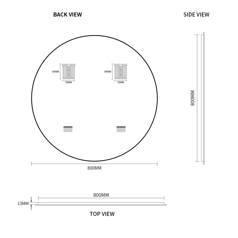 Round Polished Edge Mirror 800mm - Image 4