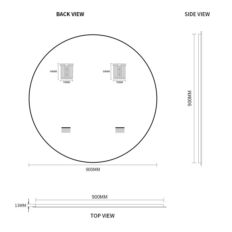 Round Polished Edge Mirror 900mm - Image 4