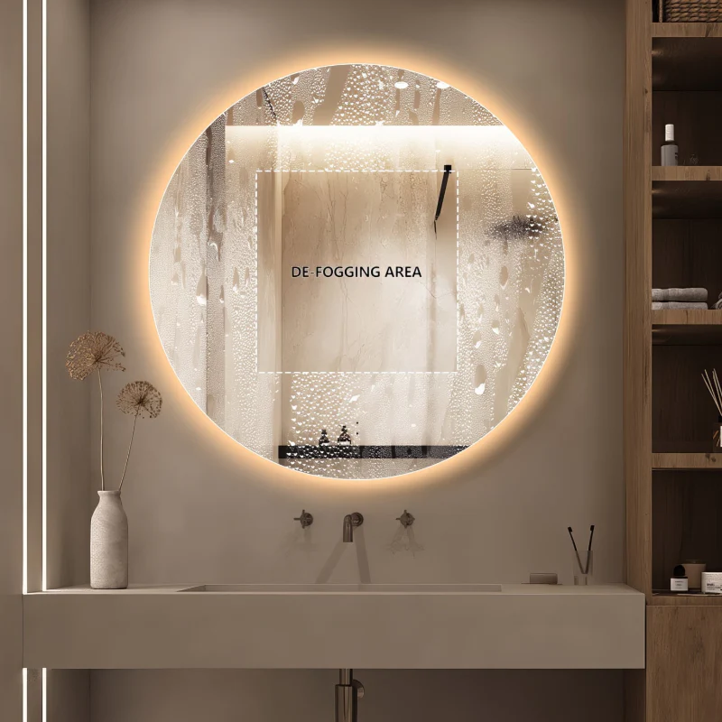 Round Touchless 1000mm LED Mirror - Three Light Temperatures - Image 9