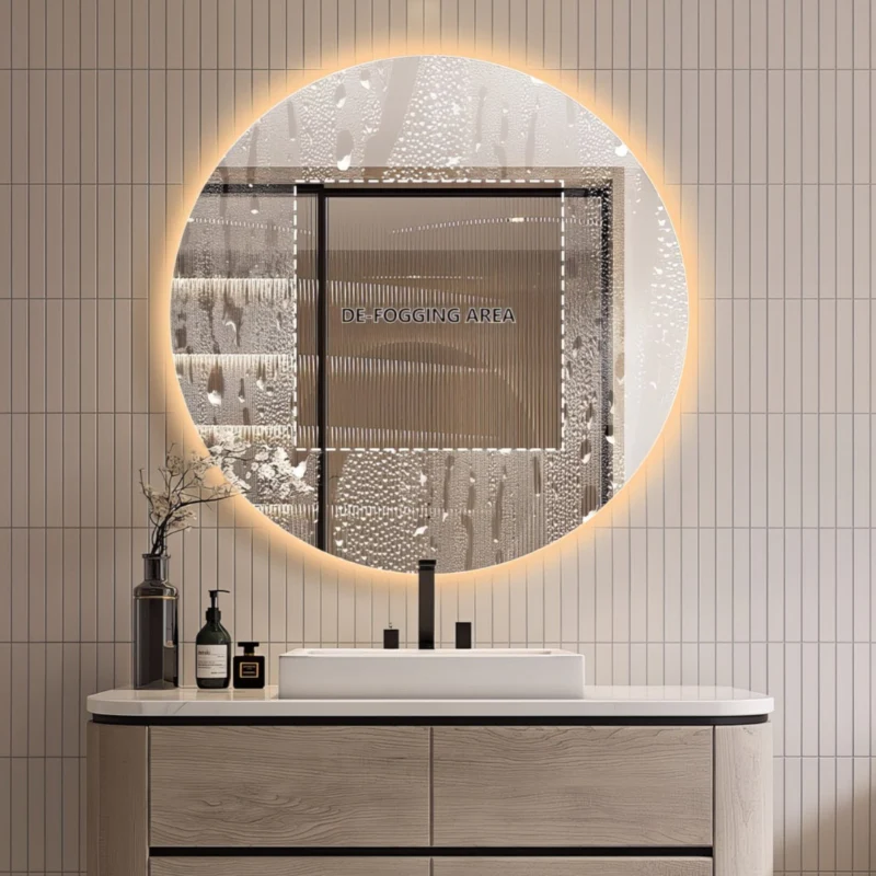 Round Touchless 1100mm LED Mirror - Three Light Temperatures - Image 9